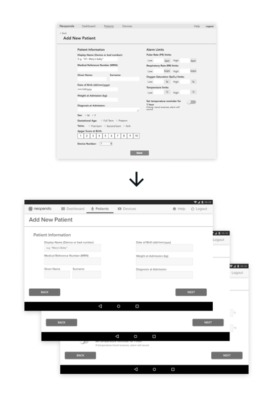 The new patient signup form