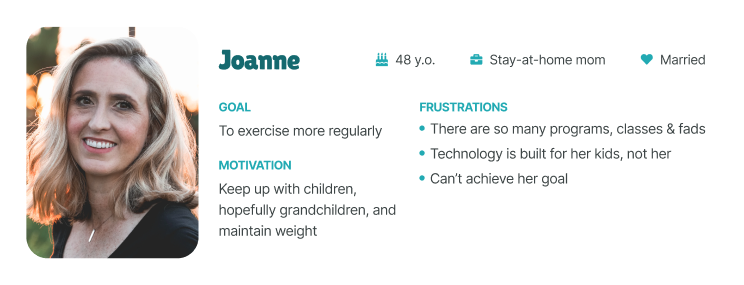 Joanne, the casual fitness mom