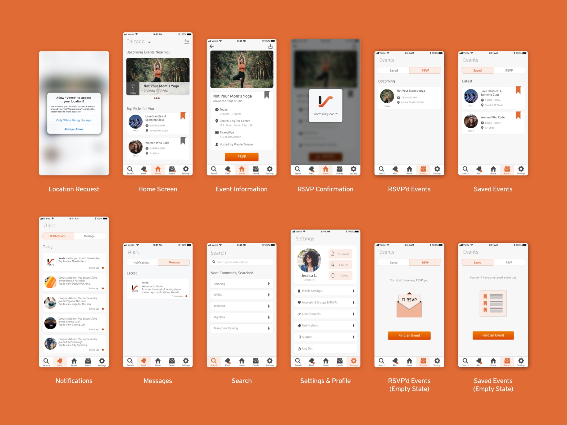 In-App Screens